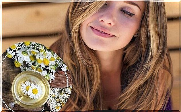 Woman with beautiful hair and flowers