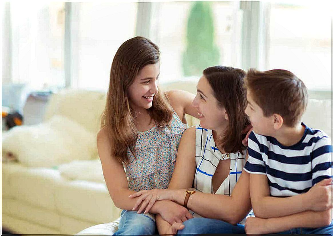 A mother talks to her son and daughter about responsibility.