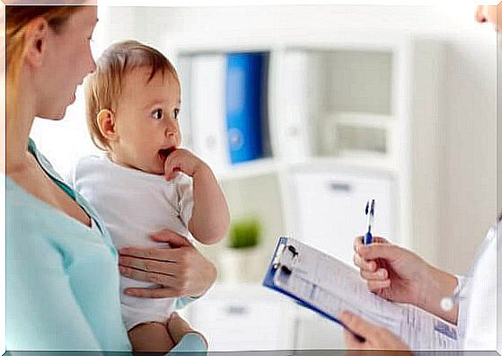 Baby for check-up at the doctor