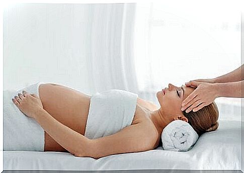 Pregnant woman getting a massage