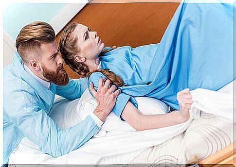 Couple during childbirth