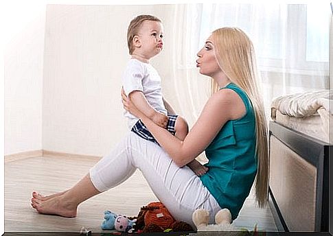 Baby and mother talking