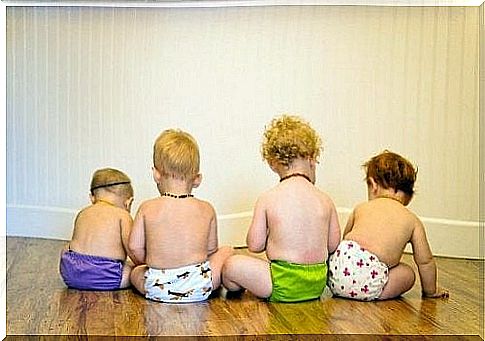 Children in diapers